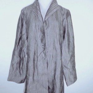 Eileen Fisher pewter gray silk blend jacket L